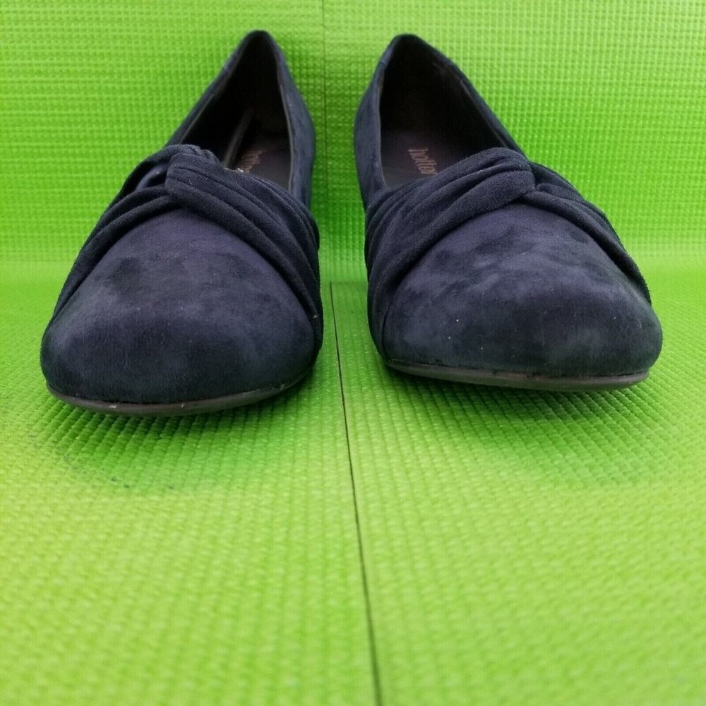 ✅Hotter Amethyst Navy Suede Heels Womens 11 Soft Twist Blue Leather Classic Pump - Picture 14 of 16